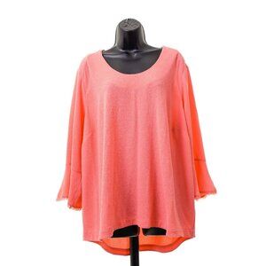 Melissa McCarthy Seven7 Top Lace Ruffle Sleeve Blouse Women's Sz 2X